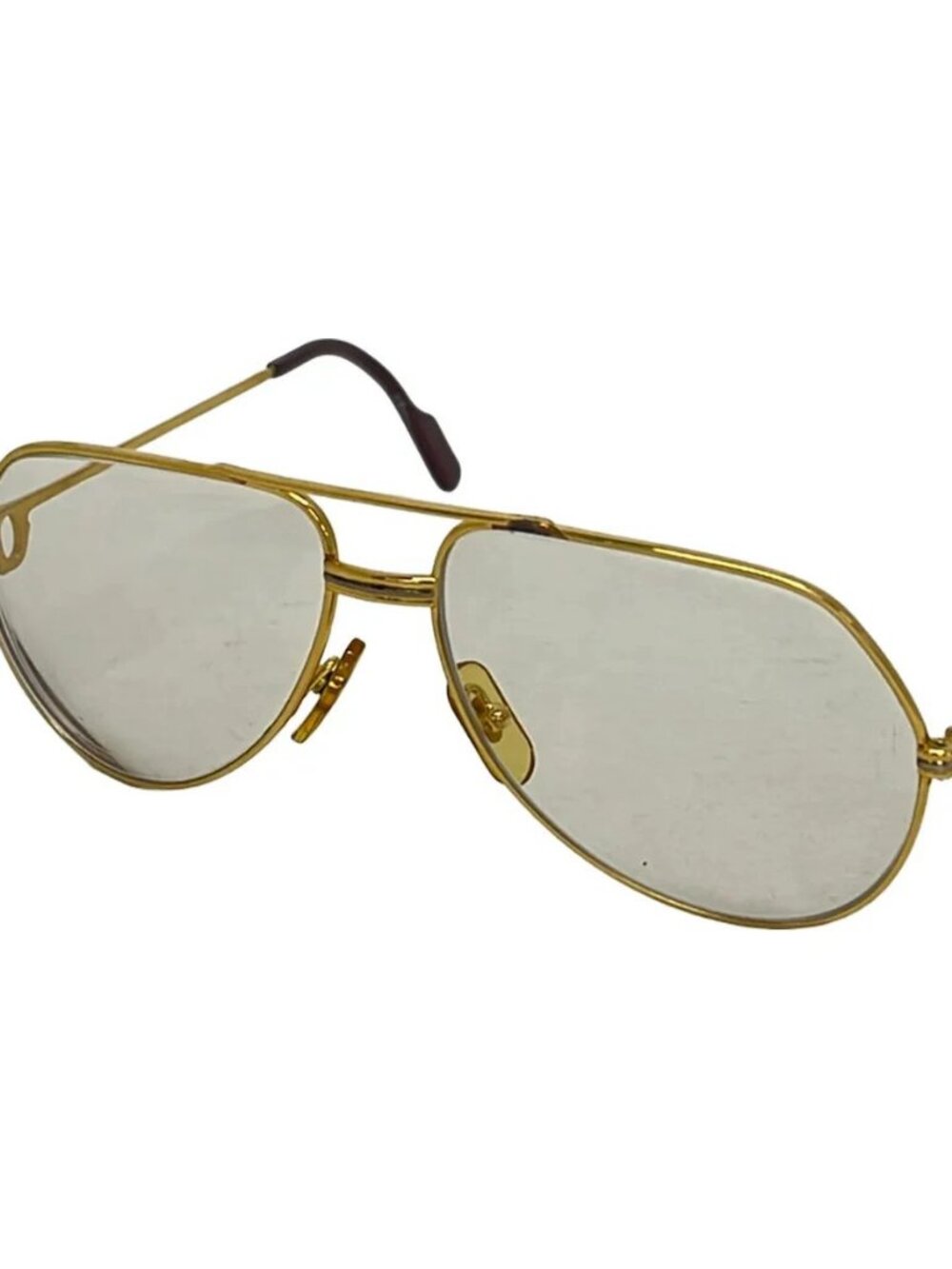 Cartier Trinity 140 Gold Clear Brown Hardware Plastic Sunglasses